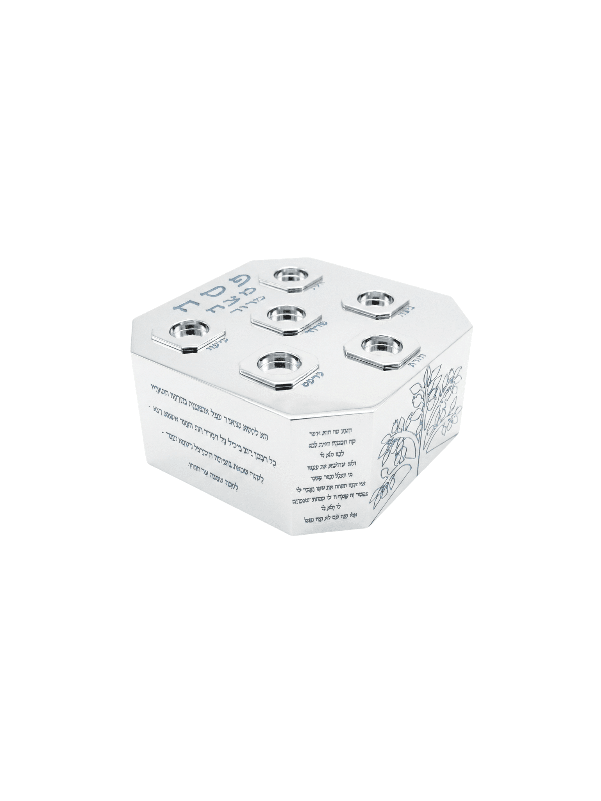 Plaque de Seder moderne en argent et en aluminium avec Passov, cadeaux de Pâque,