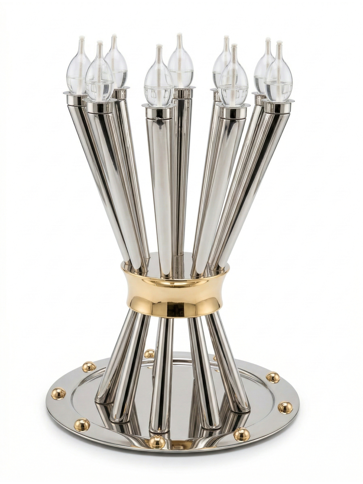 Monumental Sterling Silver Ten-Light Candelabra wi , Nature Candelabra