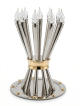 Candélabre monumental à dix lumières en argent sterling avec candélabre nature