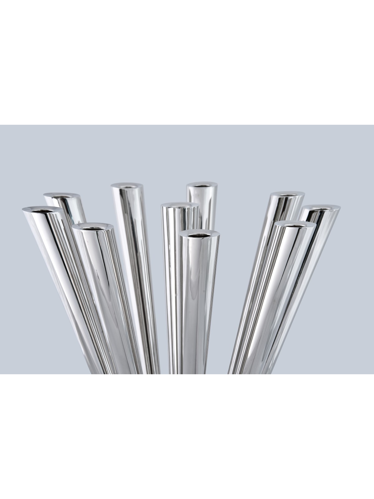 Candélabre monumental à dix lumières en argent sterling avec candélabre nature