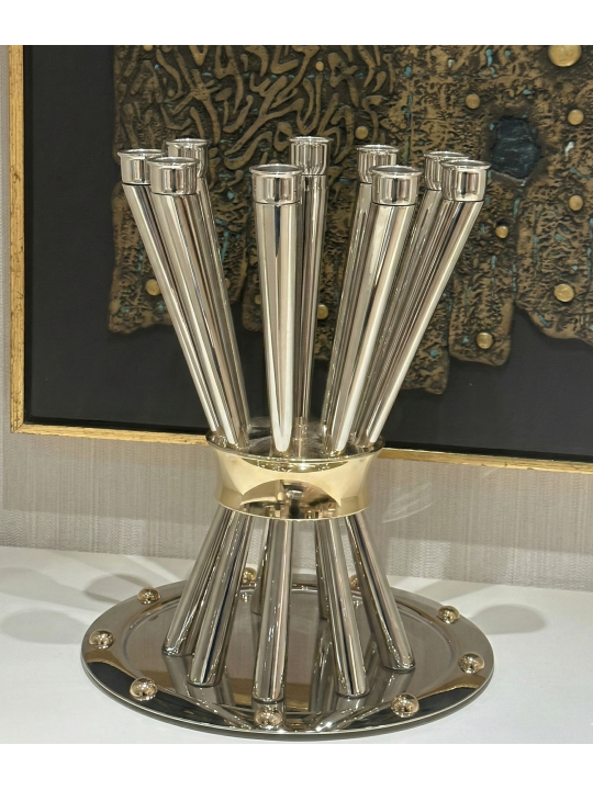 Monumental Sterling Silver Ten-Light Candelabra wi , Nature Candelabra