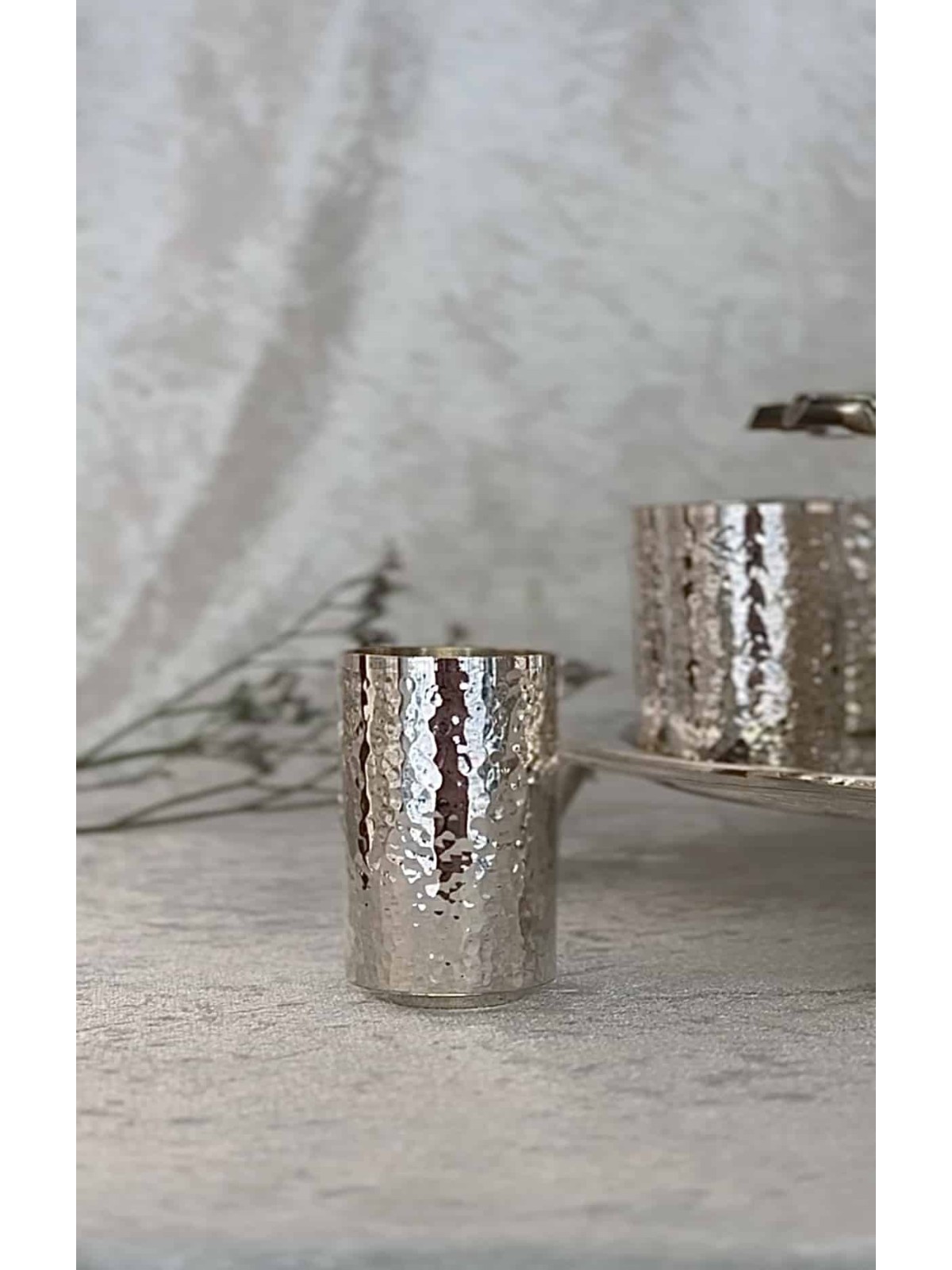 Unique Three-Tier Hammered Silver Wine Fountain Wi , Kiddush Fountains