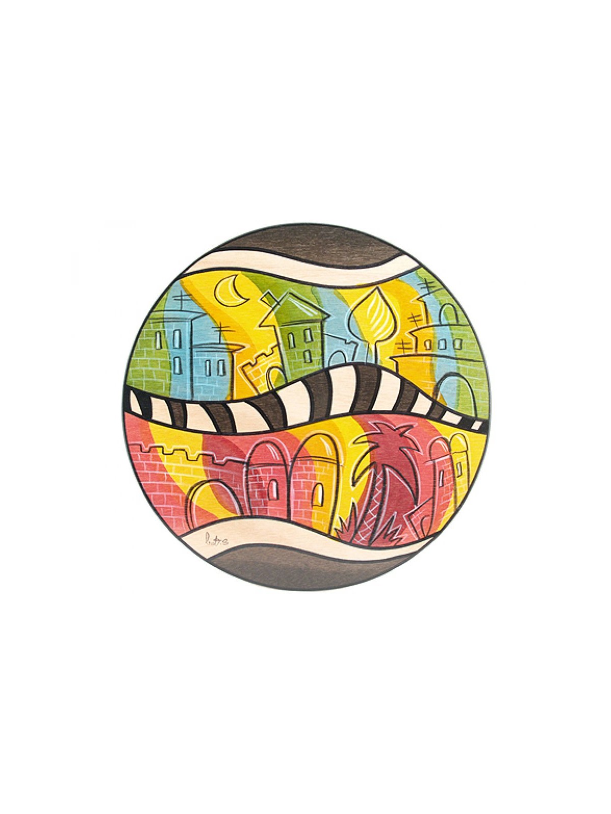 Round Placemat O Jerusalem by Kakadu Art | Table Decorations