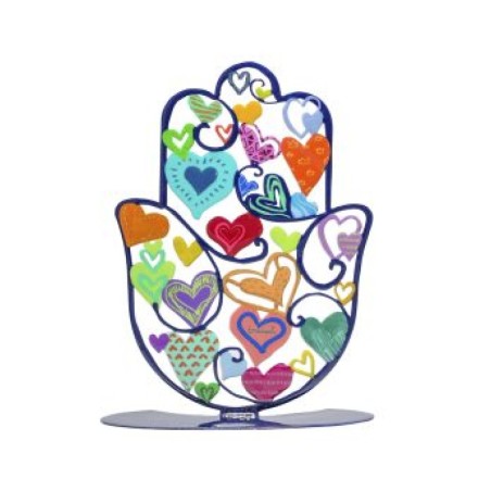 Yair Emanuel Large Hand Painted Hamsa on Base C... | Table Decorations