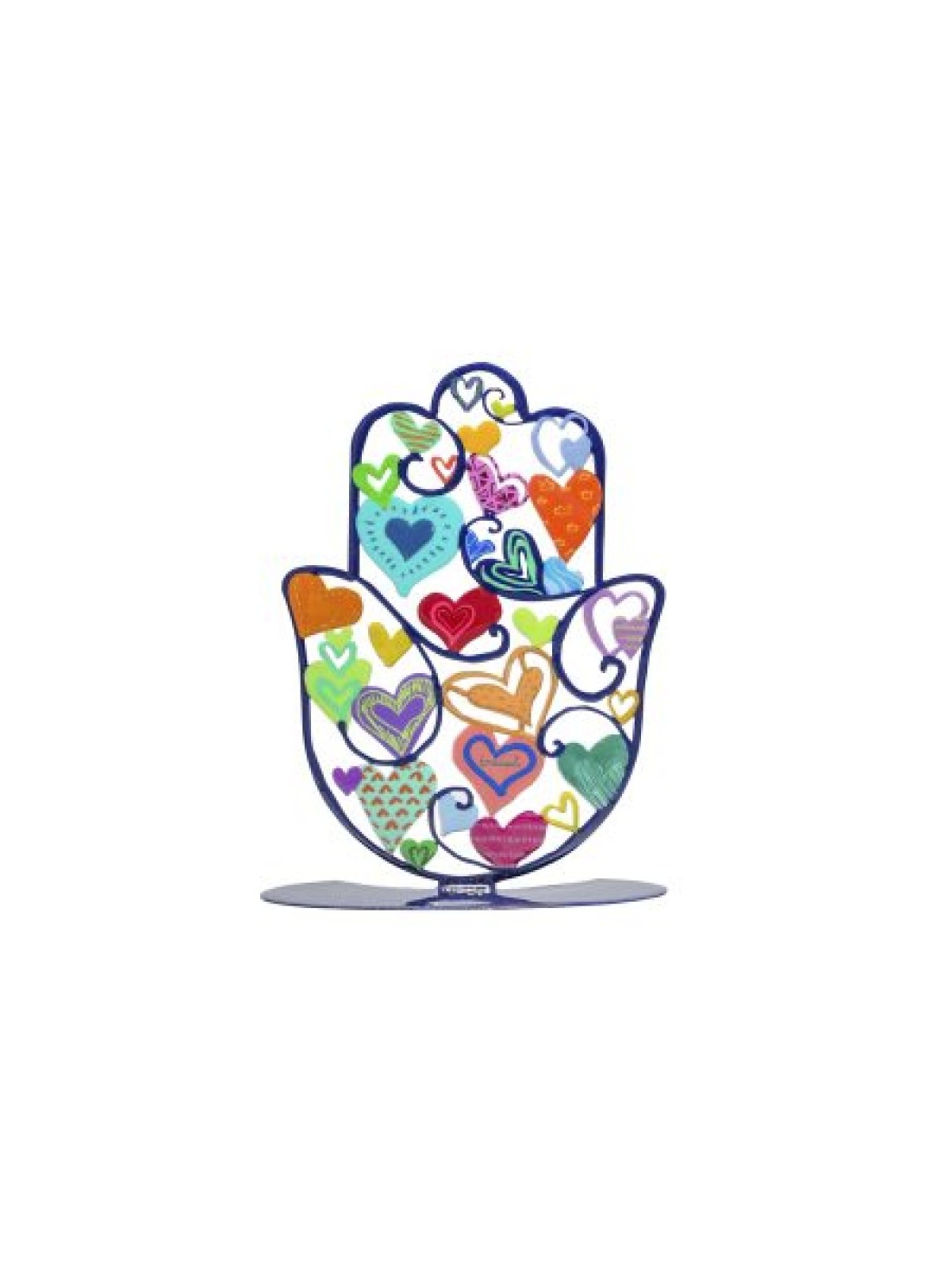 Yair Emanuel Large Hand Painted Hamsa on Base C... | Table Decorations