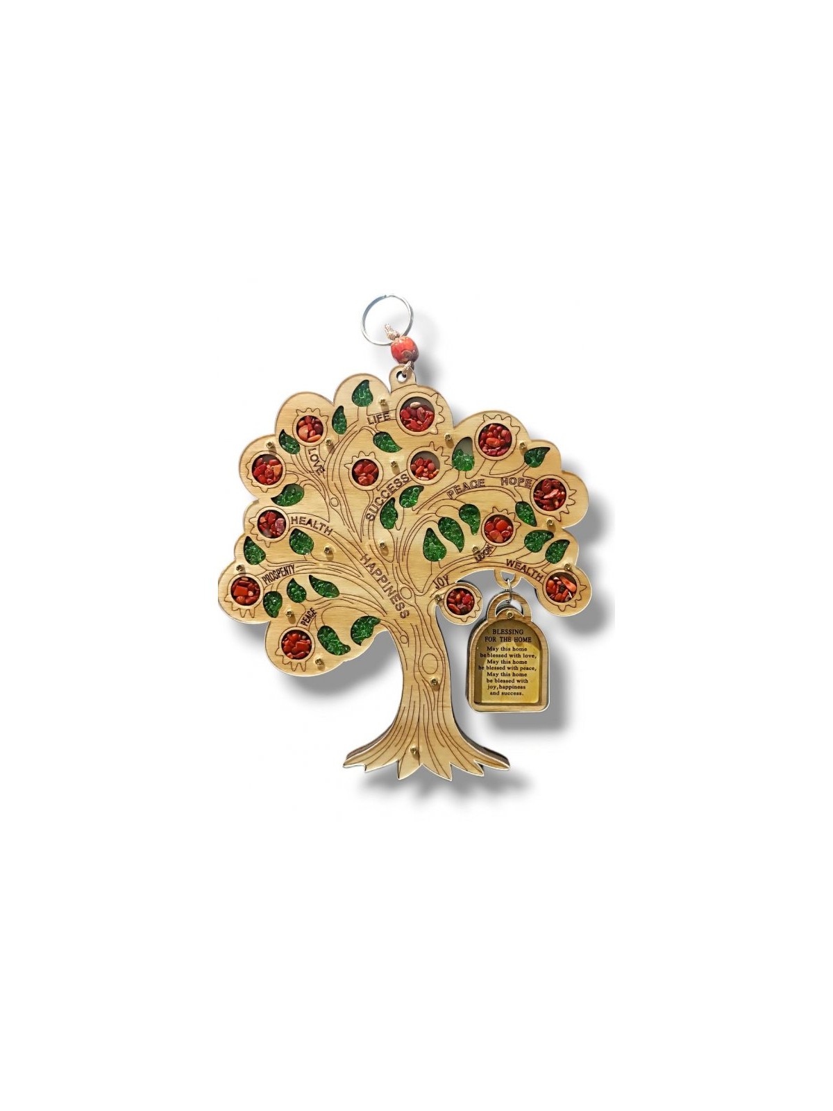 Wood Wall Hanging Colorful Tree of Life with Blessi... | Wall Hangings