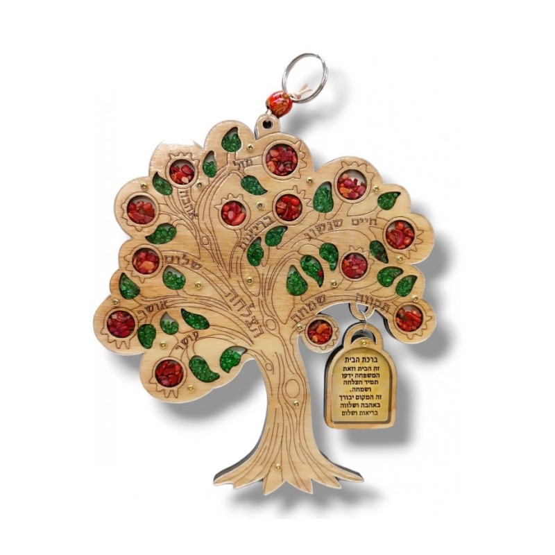 Wood Wall Hanging Colorful Tree of Life with Blessi... | Wall Hangings