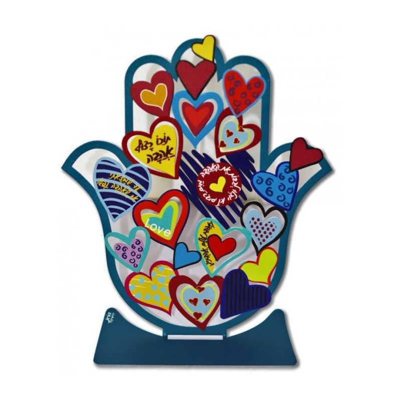 Dorit Judaica Free Standing Hamsa Sculpture Hearts an... | Metal Hamsa
