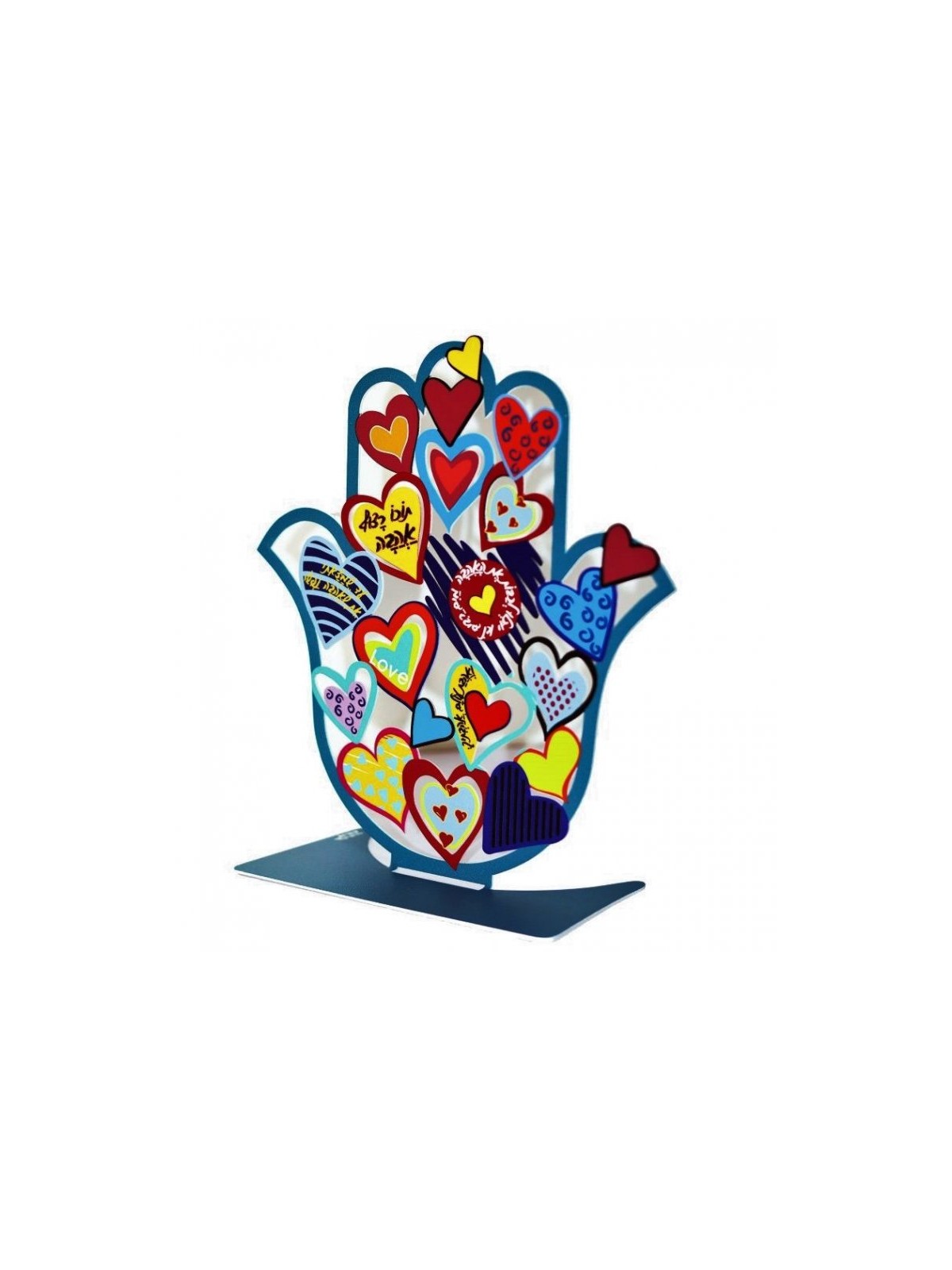 Dorit Judaica Free Standing Hamsa Sculpture Hearts an... | Metal Hamsa