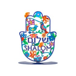 Yair Emanuel Standing Hamsa Hand Painted Spring... | Table Decorations