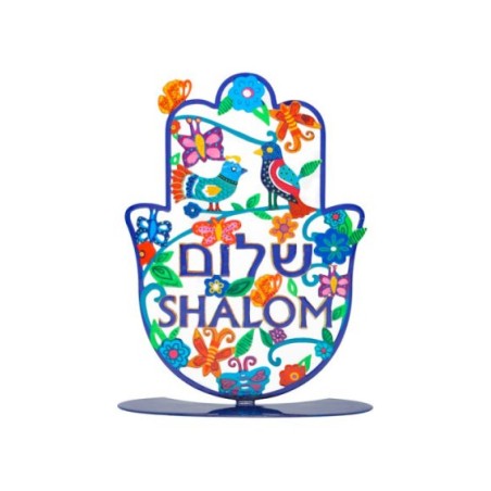 Yair Emanuel Standing Hamsa Hand Painted Spring... | Table Decorations