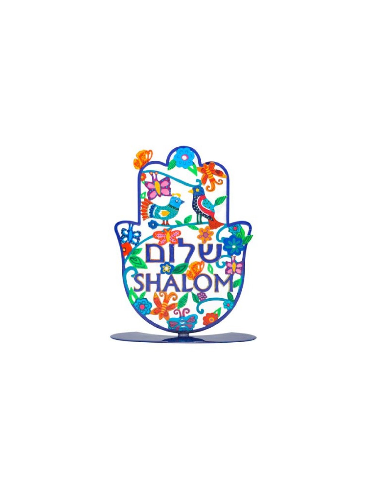 Yair Emanuel Standing Hamsa Hand Painted Spring... | Table Decorations
