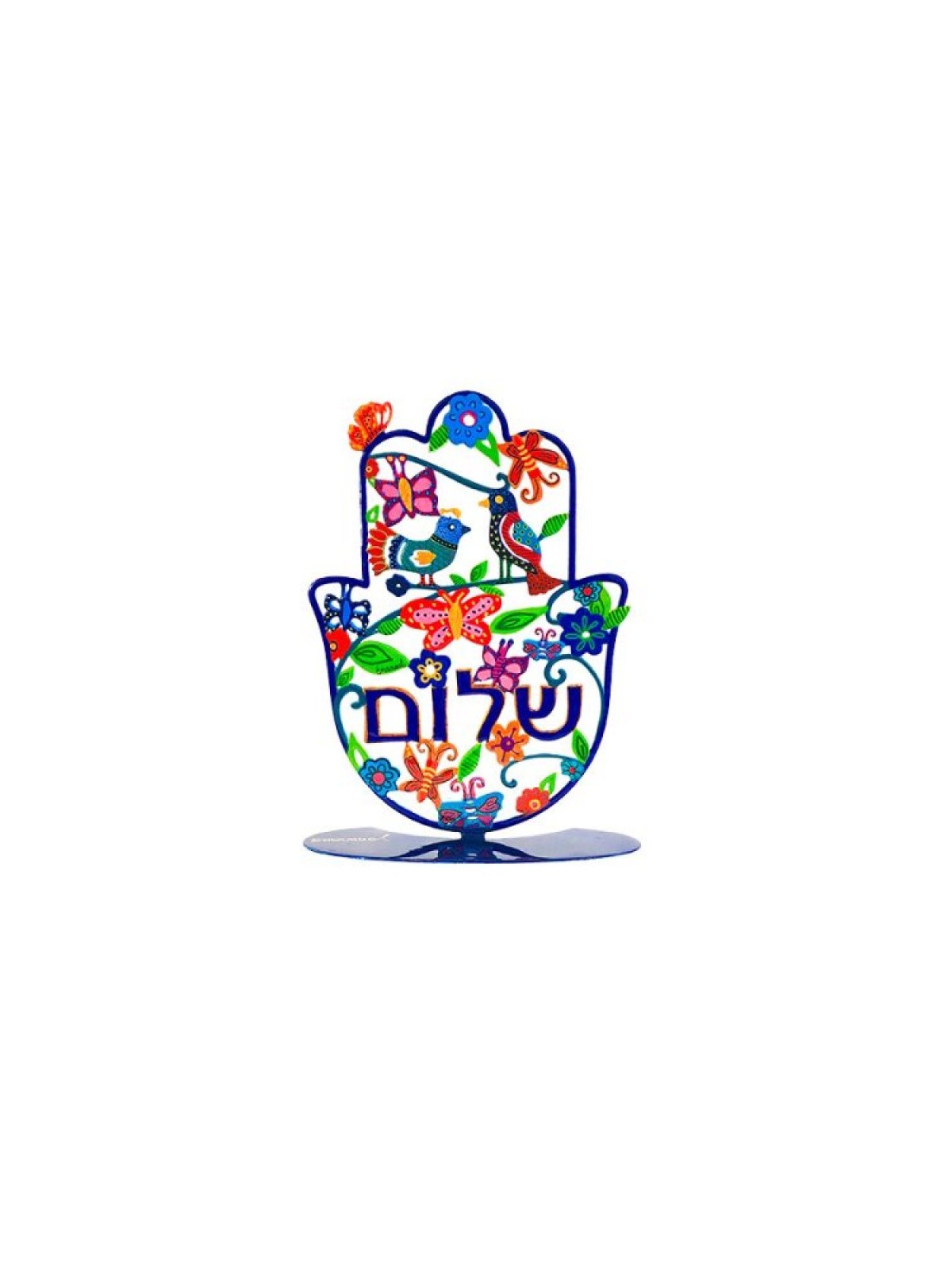 Yair Emanuel Large Hand Painted Standing Hamsa ... | Table Decorations