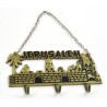 Wall Key Hanger with Chain Jerusalem Landscape Gold and Black | Clocks