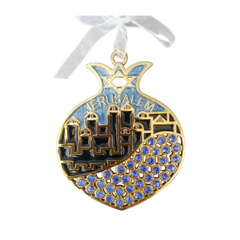 Jerusalem in Blue Pomegranate Wall Hanging | Wall Hangings