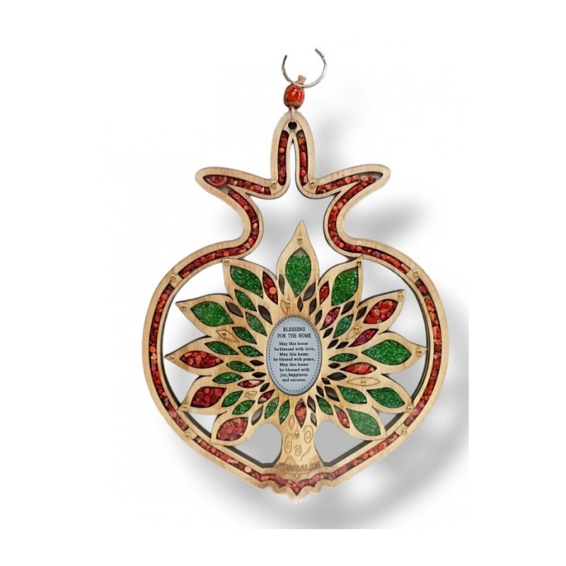 Pomegranate Home Blessing with Tree of Life and Col... | Wall Hangings