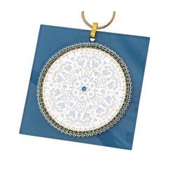 Ester Shahaf Blue Glass Hebrew Home Blessing | Jewish Gift from Israel