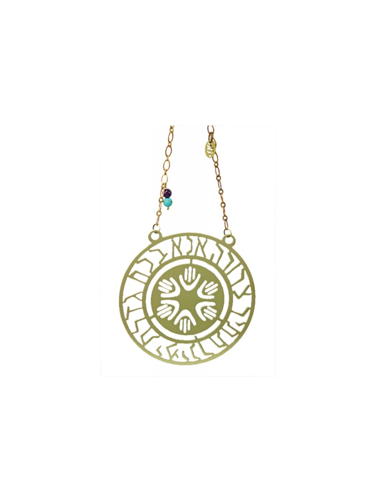 Shraga Landesman Brass Wall Hanging Hamsas Anna... | House Decorations