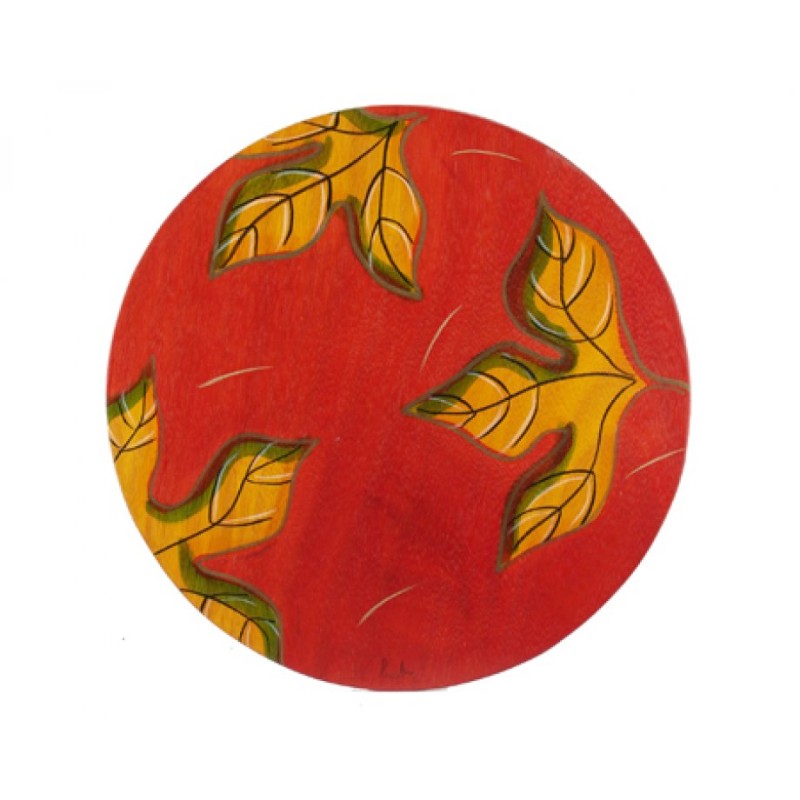 Round Placemat Red Leaves by Kakadu Art | Table Decorations