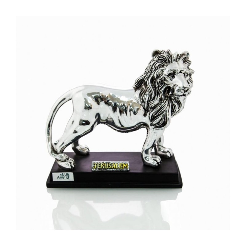Silver Plated Lion of Judah with Gold Accents on Wood B... | Figurines