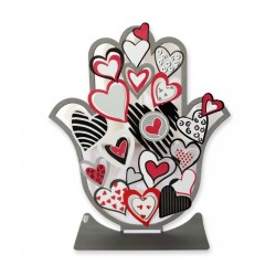 Dorit Judaica Free Standing Hamsa Sculpture Red White... | Metal Hamsa