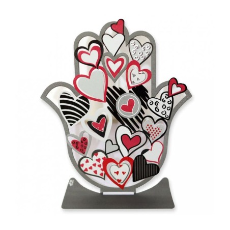 Dorit Judaica Free Standing Hamsa Sculpture Red White... | Metal Hamsa