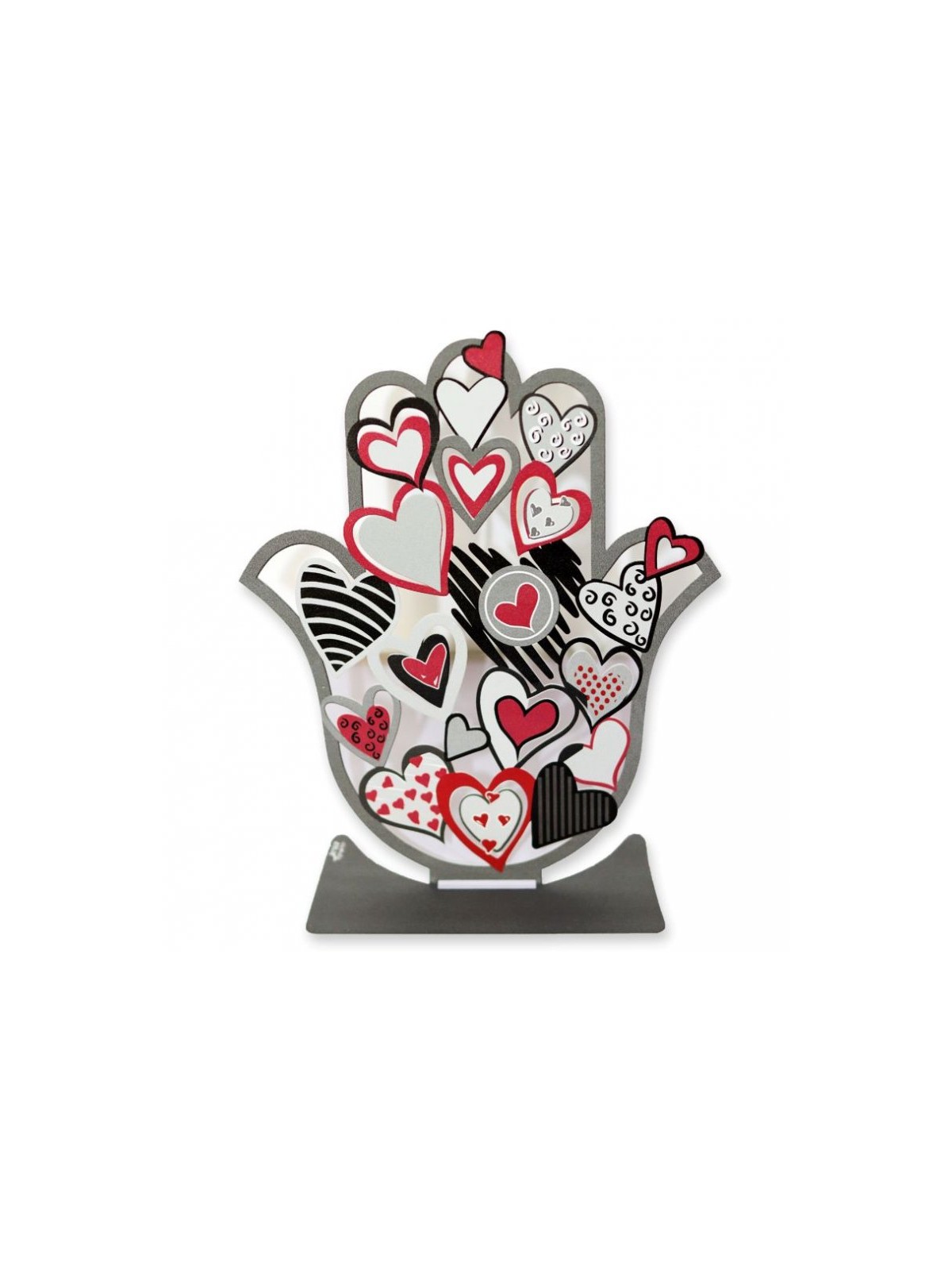 Dorit Judaica Free Standing Hamsa Sculpture Red White... | Metal Hamsa