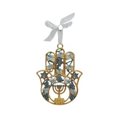 Gleaming Hamsa Wall Hanging Menorah Star of David a... | Wall Hangings
