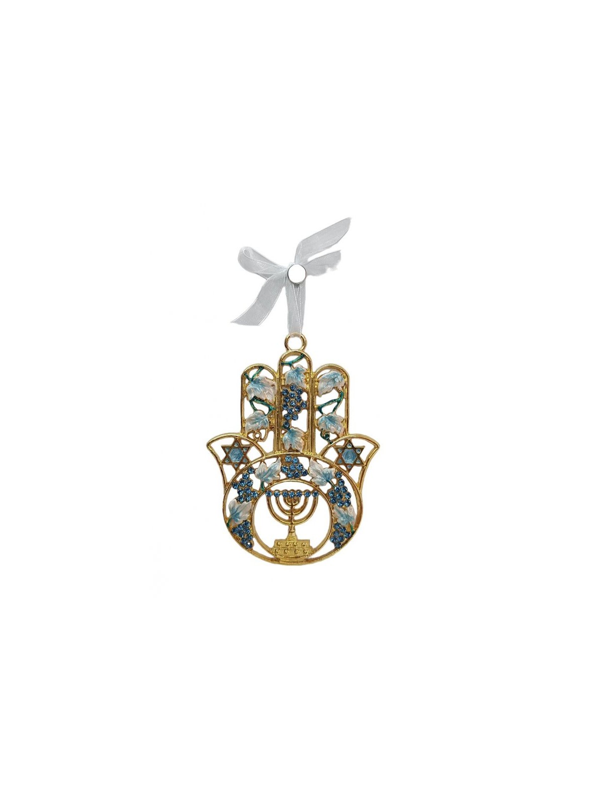 Gleaming Hamsa Wall Hanging Menorah Star of David a... | Wall Hangings