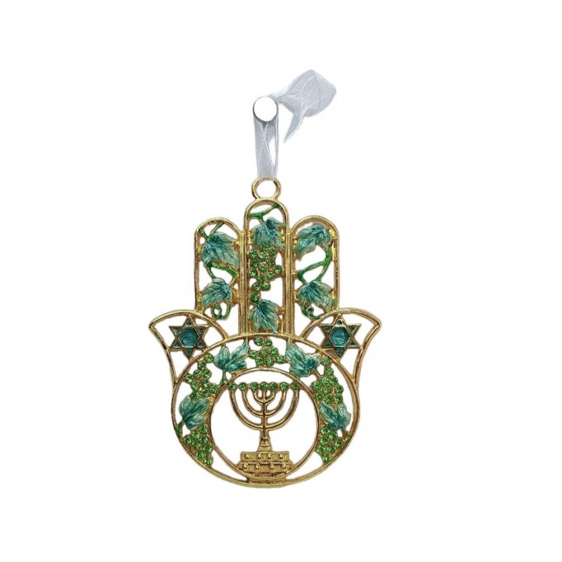 Gleaming Hamsa Wall Hanging Menorah Star of David a... | Wall Hangings