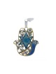Gleaming Hamsa Wall Hanging Star of David and Flowers... | Metal Hamsa