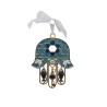 Gleaming Hamsa Wall Hanging Fish Key Dove Star of Dav... | Metal Hamsa