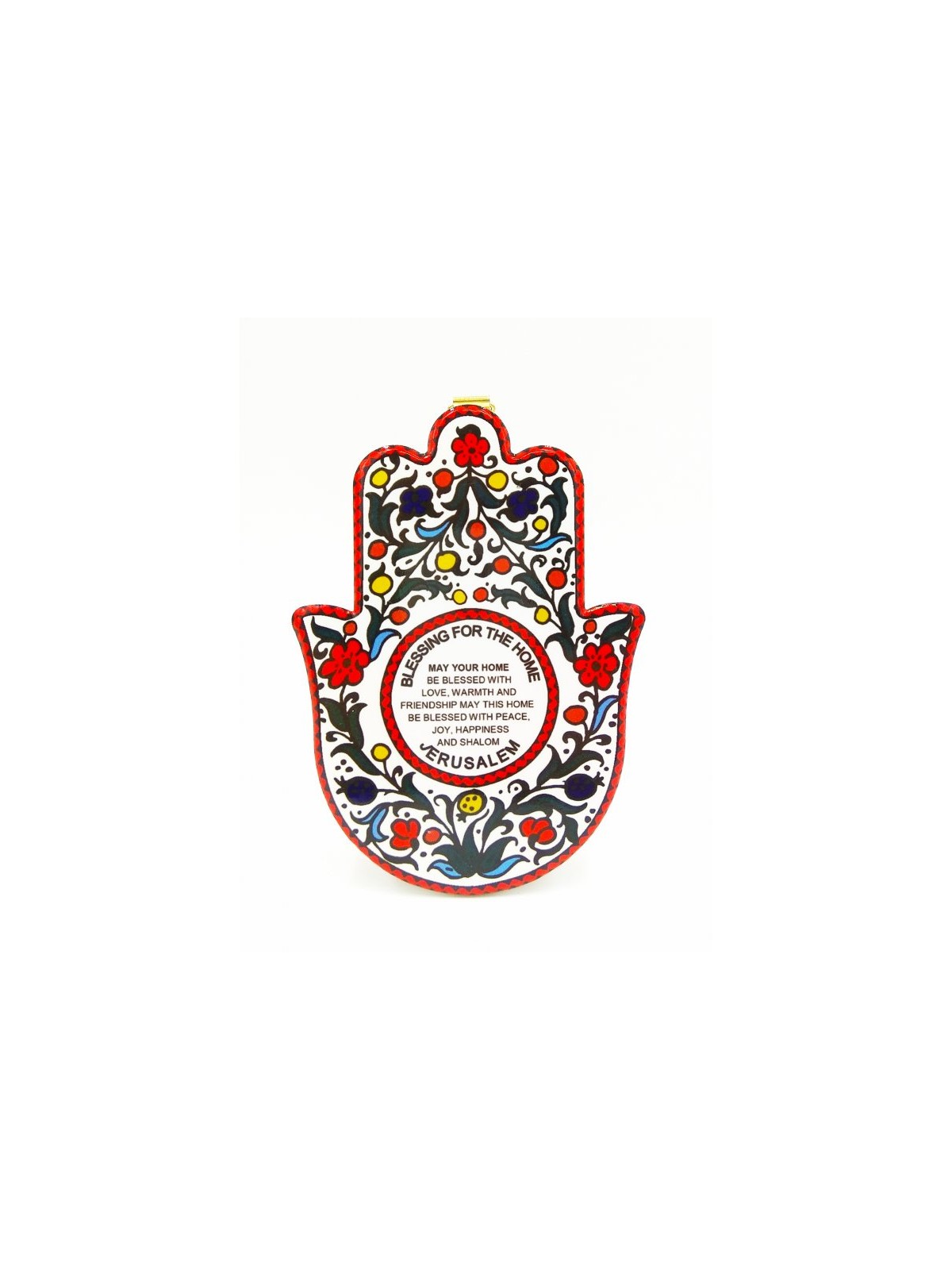 Ceramic Wall Hamsa with Flowing Colorful Flower... | Table Decorations