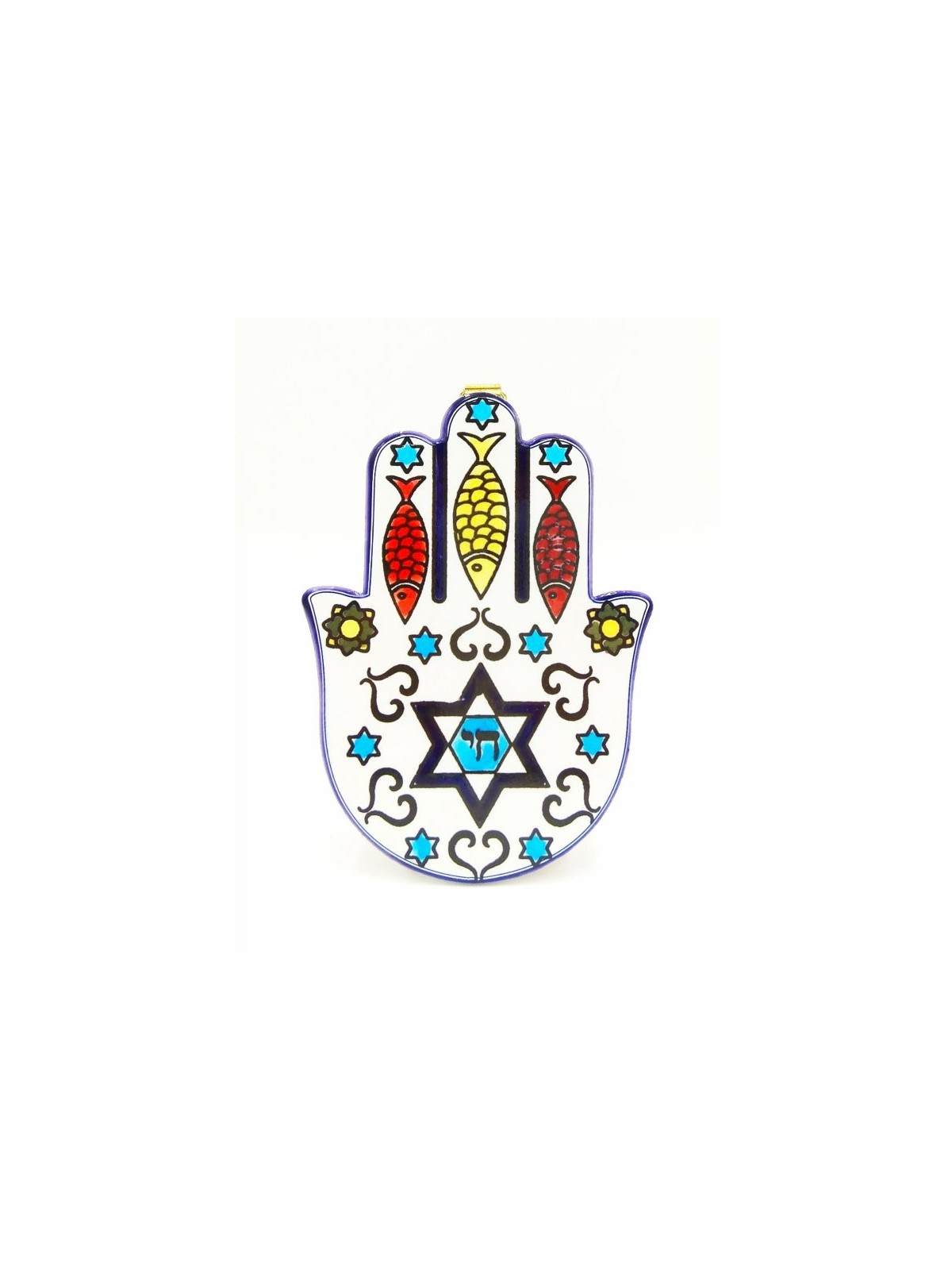 Ceramic Wall Hamsa with Oriental Chai Design | Table Decorations