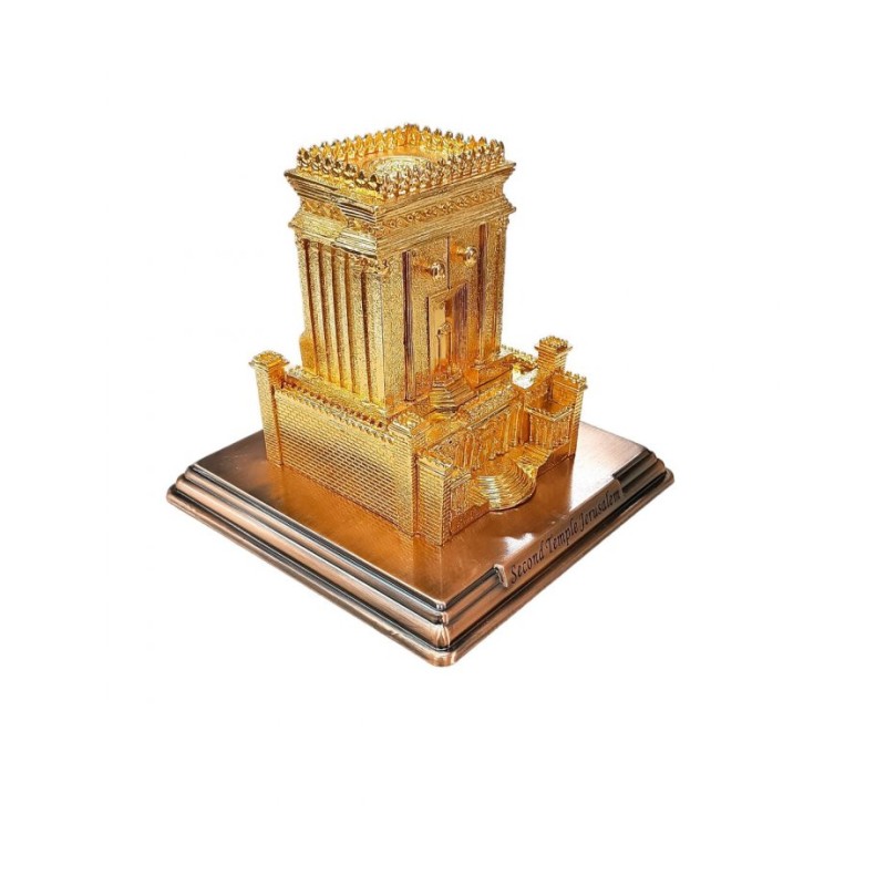 Gold Raised Sculpture of Second Temple with Hidden Seve... | Figurines