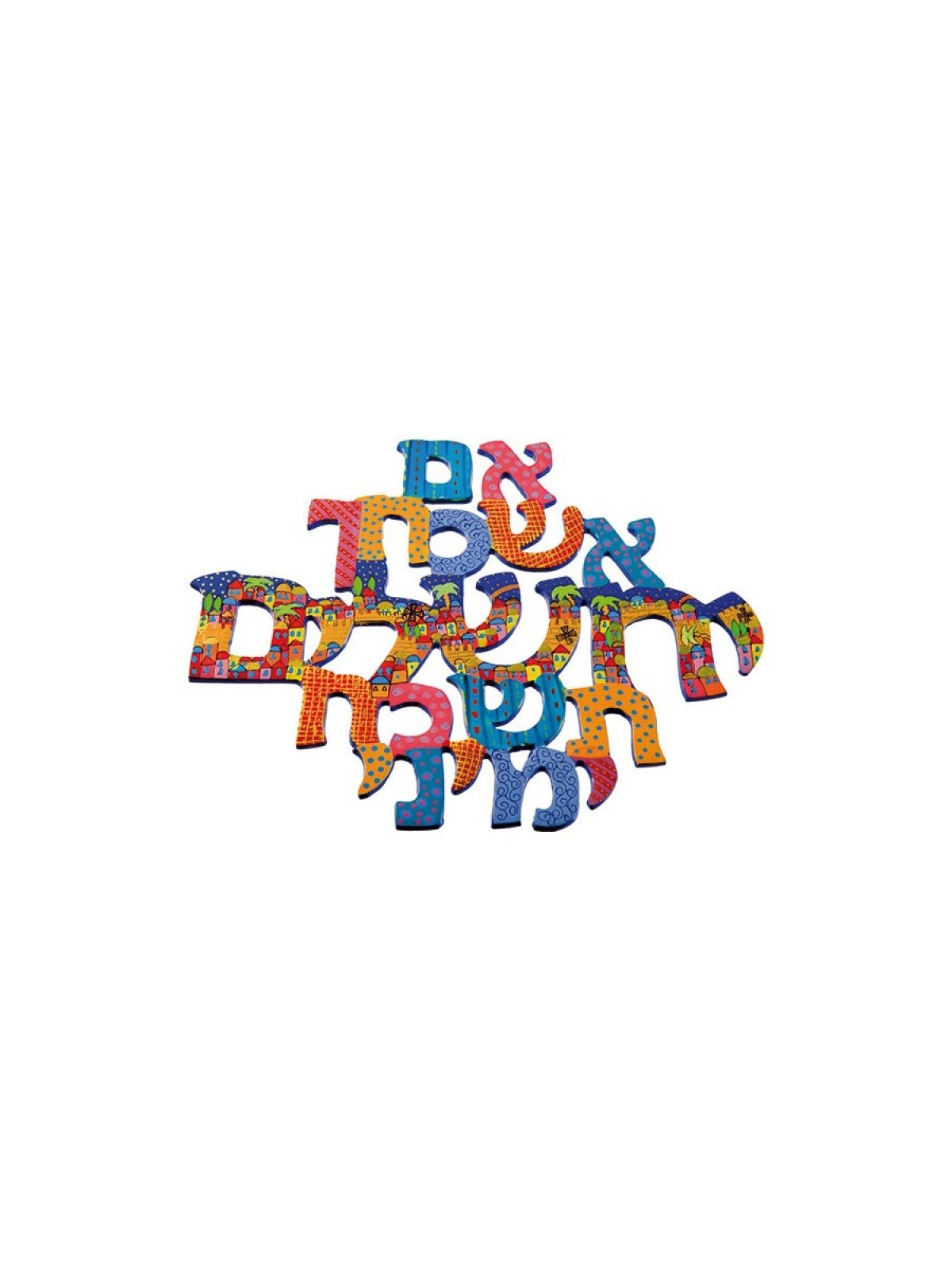 Yair Emanuel Hand Painted Wall Hanging R... | Wall Hangings by Emanuel