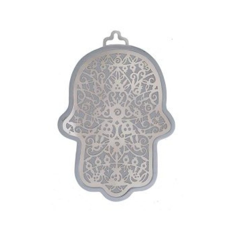 Yair Emanuel Wall Hamsa Overlay of Cutout Pomeg... | Hamsas by Emanuel