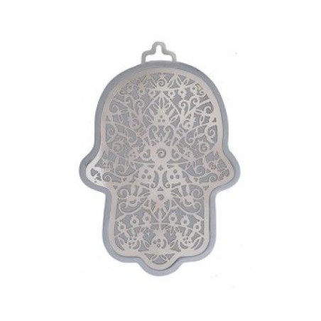 Yair Emanuel Wall Hamsa Overlay of Cutout Pomeg... | Hamsas by Emanuel