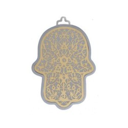 Yair Emanuel Wall Hamsa Overlay of Cutout Pomeg... | Hamsas by Emanuel