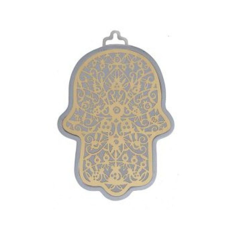Yair Emanuel Wall Hamsa Overlay of Cutout Pomeg... | Hamsas by Emanuel