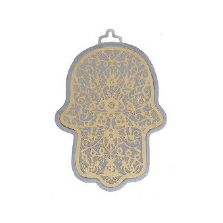 Yair Emanuel Wall Hamsa Overlay of Cutout Pomeg... | Hamsas by Emanuel