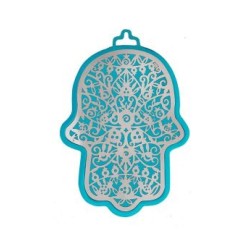 Yair Emanuel Wall Hamsa Overlay of Cutout Pomeg... | Hamsas par Emanuel