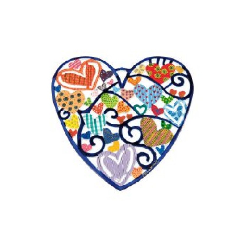 Yair Emanuel Hand Painted Heart Shape Wa... | Wall Hangings by Emanuel