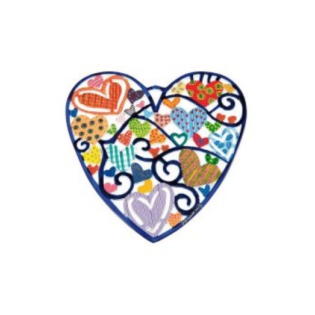 Yair Emanuel Hand Painted Heart Shape Wa... | Wall Hangings by Emanuel