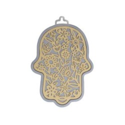 Yair Emanuel Wall Hamsa Overlay of Cutout Flora... | Hamsas by Emanuel