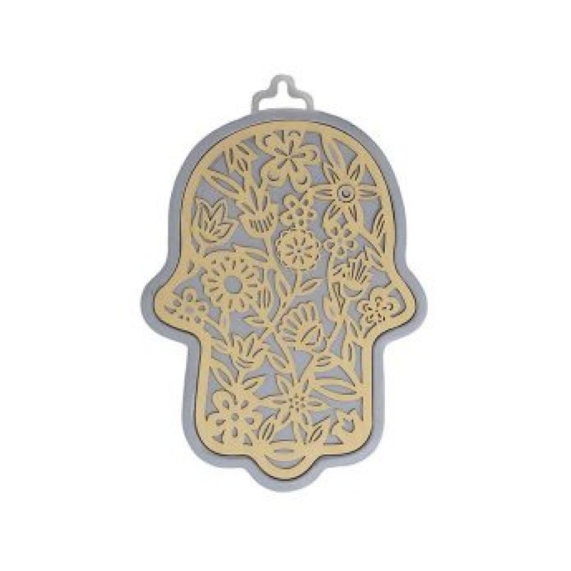 Yair Emanuel Wall Hamsa Overlay of Cutout Flora... | Hamsas by Emanuel