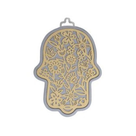 Yair Emanuel Wall Hamsa Overlay of Cutout Flora... | Hamsas by Emanuel