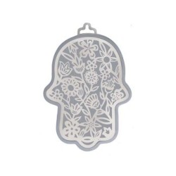 Yair Emanuel Wall Hamsa Overlay of Cutout Flora... | Hamsas by Emanuel