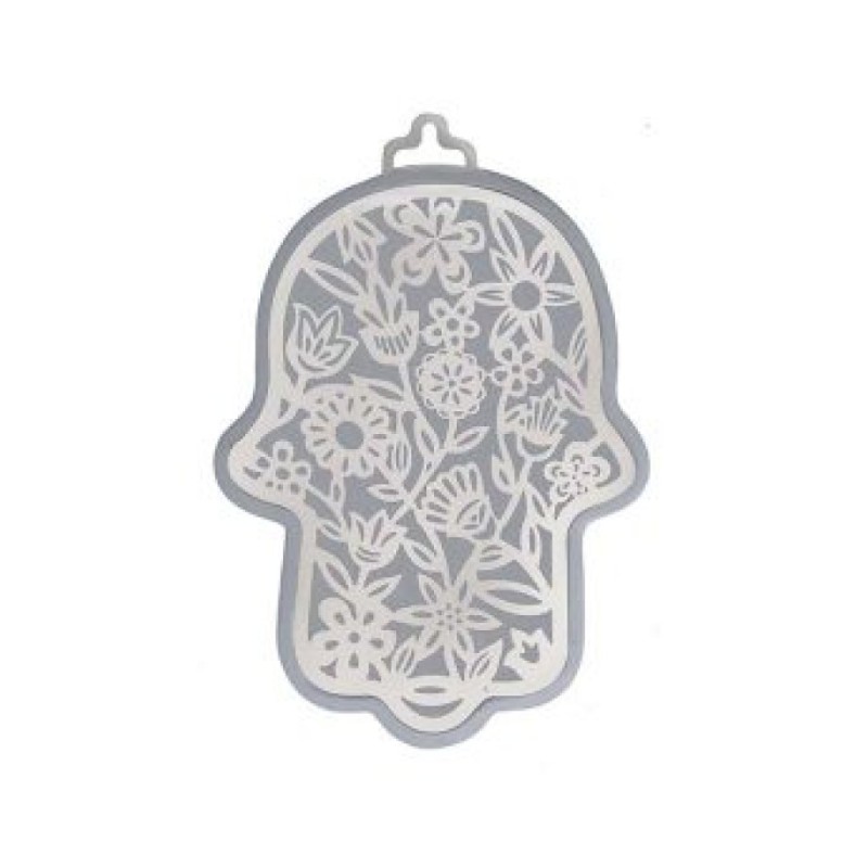 Yair Emanuel Wall Hamsa Overlay of Cutout Flora... | Hamsas by Emanuel