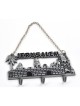 Wall Key Hanger with Chain Jerusalem Landscape Silver Pewter | Clocks